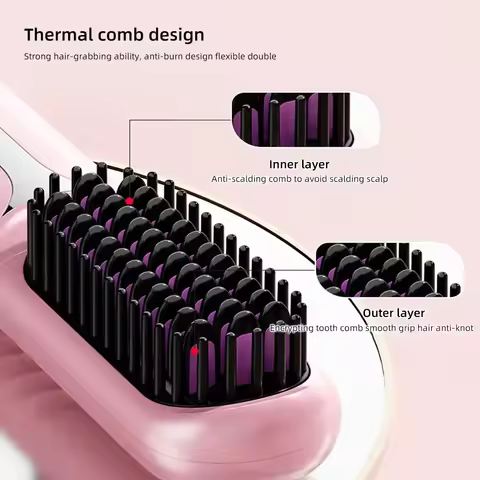Wireless Straight Hair Comb Negative Ion Portable Hair Care Styling Comb Quick Straight Hair Recharg