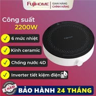 Bếp từ inverter 2200W chống nước Nhập Khẩu FUJIHOME bếp đơn điện từ mini trắng ròn nhỏ ceramic di độ
