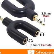 Today 1 Male to 2 Female 3.5mm For 2 Headset Splitter Audio Cable