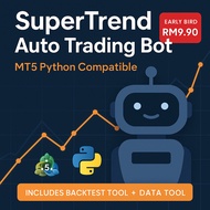 SuperTrend Auto Trading Bot (MT5 Python) | Early Bird RM9.90 | Includes Backtest & Data Tool