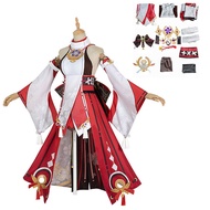 อะนิเมะ Genshin Impact Yae Miko คอสเพลย์เครื่องแต่งกาย Inazuma City Yae วิกผมชุดชุดเครื่องแต่งกายฮาโ