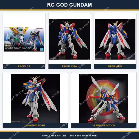 Bandai RG 1/144 No. 37 God Gundam G Gundam Domon Kasshu Mobile Fighter Assembly Model Kit for Hobby 