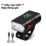 S75 9LED Type-C Sạc Xe Đạp Đèn Trước MTB Xe Đạp Đường Bộ Đèn Pha Đi Đêm Đi Xe Đạp An Toàn IPX5 ABS C