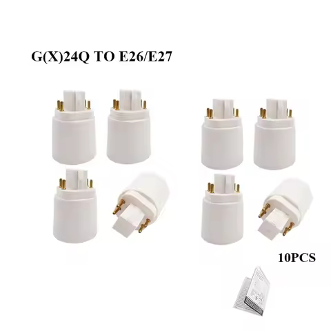 10PCS G24 4Pin GX24 G24Q CFL Lamp Base To E26 E27 Light Socket Bulb Holder Adapter Converter CE Rohs
