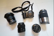 Sony NEX-5T + 4 lens （大光圈，蔡司wide鏡，zoom鏡，餅鏡）