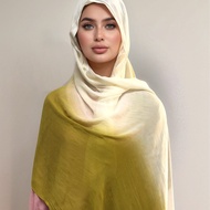 Jifang Gradient Patchwork Color 2 Tone Soft Breathable Modal Cotton Shawl Large Long Pashmina Raya M