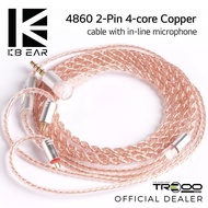 KBEAR 4860 0.78mm 2Pin 4core Copper Upgrade Cable with InLine Microphone for InEar Monitors