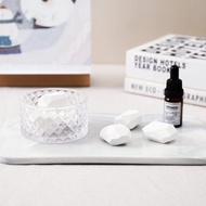 【Jeantopia】幾何寶石擴香石 | 木蓋菱格紋玻璃罐|建議搭配使用