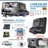 CAR DVR FULL HD 3 VIEW VIDEO RECORDER YC-D318