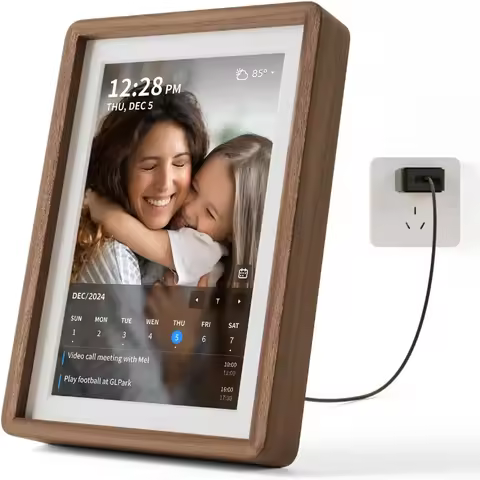 Hindetel SyncGo -10.1" wooden Wi-Fi Smart Digital Calendar Display Photos, Wi-Fi Sync with Google Ca