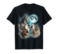 3 Wolf Moon Howling Wolf Head Funny Wolves For Men, Women T-Shirt