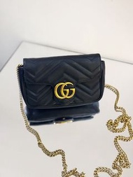 GUCCI MARMONT MINI黑金相機包