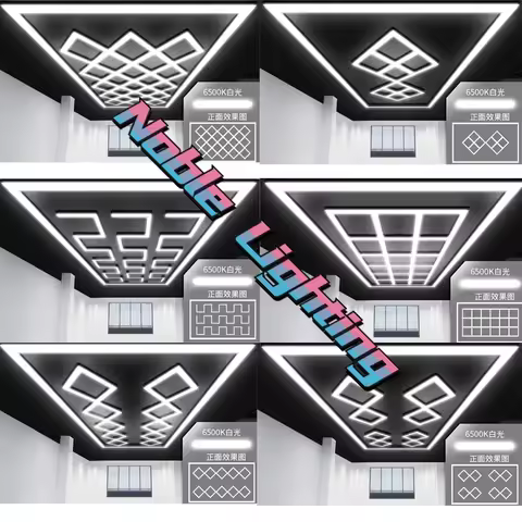 Car Detailing Color Honeycomb Hexagon Led Ceiling Light Garage 2.4*4.8M 2 Years Warranty Customized 
