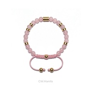 CW Manila - 0RION Adjustable Bracelet - 6mm Rose Quartz with Hematite Spacer - Semiprecious