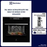 Electrolux KOAAS31X 60cm UltimateTaste 900 Built-in Single Oven With 70L Capacity with 2 Years Warranty