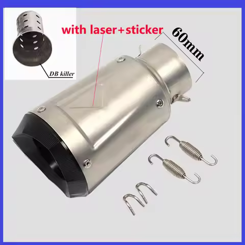 Universal 51mm 60mm Motorcycle Exhaust Pipe high quality for Racing tubo escape escapamento de moto 