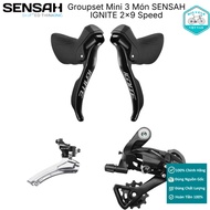 Groupset Mini 3 Piece SENSAH IGNITE 2x9 Speed (Shaker, Derailleur, Disc Shifter)