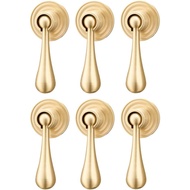 RZDEAL Tombol Kabinet Tembaga Padu 6 Unit, Tombol Gantung Berus Tembaga Moden, Tombol Tarik Emas unt