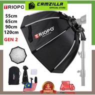 Triopo KS2 Gen2 55/65/90/120CM Octagon Umbrella Softbox for Speedlite Godox TT600/685II/V850II/860II