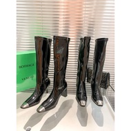 Iron Toe High Heel Boots ysl Saint Laurent Metal High Heel Sheepskin Boots Kendou Same Style Thin Bo