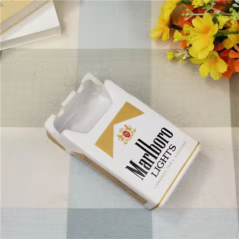 New Style European Cartoon Marlboro Cigarette Box Creative Ceramic Ashtray Household Trend Retro Per