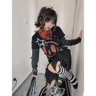 Wasteland Style Women's Clothing Light Asian Style Tops Vintage Women's Clothing y2k European Americ