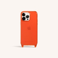 XOUXOU / CLEAR掛繩款手機殼-亮橘色Neon Orange Clear