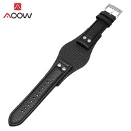 ◆﹍◙ 20mm 22mm Genuine Leather Strap Retro Rivet Men Women Replacement Band for Fossil Chronograph Wa