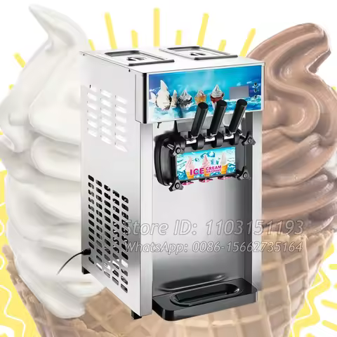 Desktop 18L/H Ice Cream Making Machine Stainless Steel Ice Cream Vending Machine Acai Soft Ice Cream