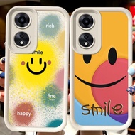H43 Smiely White Casing for OPPO A98 A17K A58 A60 A18 A17 A38 A78 5G