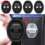 4Pcs Mercedes AMG Car Door Lock Protection Cover Silicone Door Lock Shock Absorber Anti Scratch Shoc