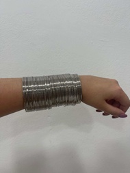 EVINCO JEWELRY SILVER PLATED BANGLE SET 2.6