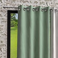 Sonne d'ocre, Rideau ich Eyelets in Microfibre Wall © and 135 x 250 cm Bohem Green Water