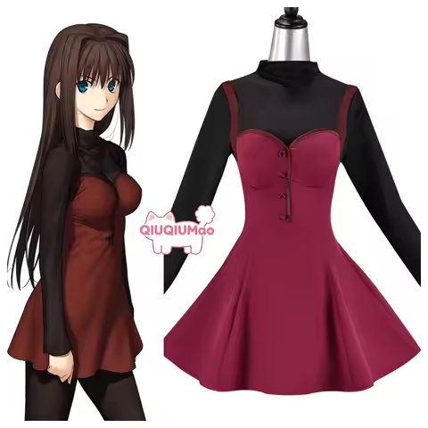 Game Witch on The Holy Night Cosplay Costume Anime Aoko Aozaki Role Playing Red Dress Outfit for Wom