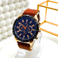 Swiss Army Jam Tangan Pria Casual Chronograph Dial Berwarna Hitam Tali Kulit Berkualitas