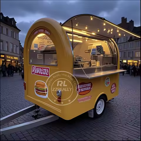 Concession Food Truck Van Street Snack Pizza Kiosk Coffee Hot Dog Cart Fast Food Kiosk Fully Equippe