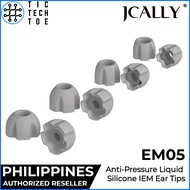 JCALLY EM05 Pressure Relief Earphone Tips Soft Silicone Upgrade Replacement 4 Pairs Set IEM Eartips