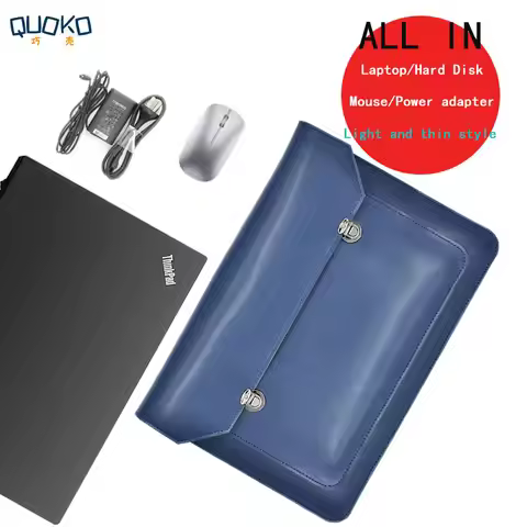 Double Layer Briefcase Style Laptop Bag Cover,Microfiber Leather NoteBook Sleeve Case For Lenovo Tin