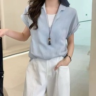 Car Pleated Fake 2 Piece Top 6033