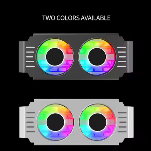 RAM Memory Cooler 4Pin PWM/5V 3Pin ARGB Memory-Chip Heatsink 1000-4500+RPM with Dual 120mm Fan for D