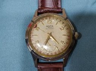 可能是法國的AGFA手動男古董錶，表徑32.7不含把頭，几年前送保養，現走時正常。  拉檔片斷，無法將把頭固定在外檔位，