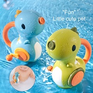 【Ready】Baby Bath Toy Dinosaur Shape No Battery Required Handle Hand-cranking Bathtub Shower Swimming Water Spray Toddlers Kids Toy Gift