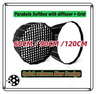 Para softbox with diffuser and grid  new design quick release
