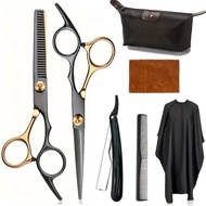 Professional Hairdressing Kit - Premium Scissors, Thinning Shears & Styling Tools With Apron And Bea