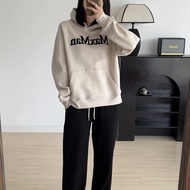 Max-Mara Women's new spring letter embroidery unfleece lazy hooded ins sweater casual top loose hood