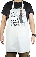 CENWA Rat Meme Apron I Don’t Want To Cook Anymore I Want To Die Apron Witch Pocket, Want to Cook Apr