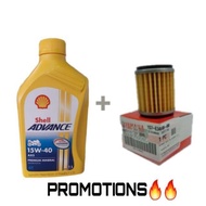 SHELL ADVANCE 4T 15W-40 (AX5) + OIL FILTER YAMAHA