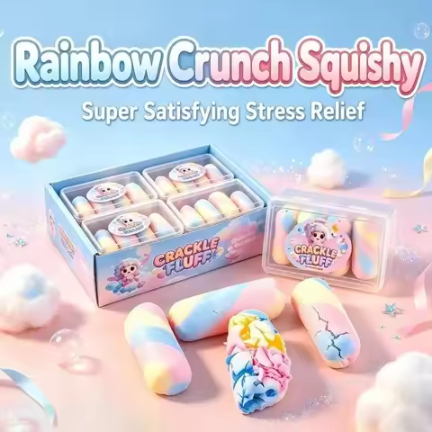 Squishy Box Chocolate Wax Cracking Squeeze Ball Set Crunchy Sound Squishy Handmade Crispy Snowball C