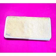 Long Wallet Genuine Leather Cream Color Snake Pattern Brand Work (Flower Code 342)