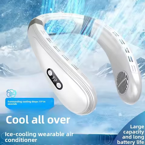 New Neck Air Conditioner Portable Neck Fan Rechargeable Semiconductor Cooling Bladeless Fan Outdoor 